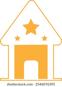 ícone da casa ícone plano ícone da estrela ícone do logotipo casa vetor arte cor ilustração da casa