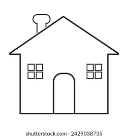 Home icon, flat style black color filled trendy house illustration for web, app, mobile, real estate, game, logo, UI, button, main page design isolated on white background.