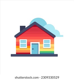 Home icon in flat style isolated on white background. Vector illustration