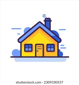 Home icon in flat style isolated on white background. Vector illustration