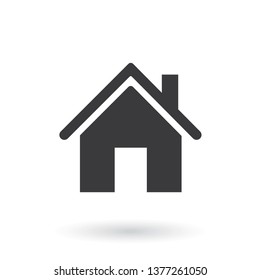 Home icon. Flat style - stock vector.