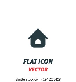Icono del hogar en un estilo plano. Pictograma de ilustración de vector sobre fondo blanco. Símbolo aislado adecuado para concepto móvil, aplicaciones web, infografías, interfaz y diseño de aplicaciones