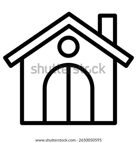 home icon flat thin outline art logo