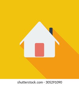 Home icon. Flat vector related icon with long shadow for web and mobile applications. It can be used as - logo, pictogram, icon, infographic element. Vector Illustration.