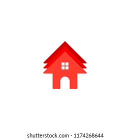 home icon form with arrow up 3D icon logo vector design template concept. isolated on white background