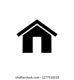 Home Icon in Glyph Style. UI Web Vector. House Illustration. Property Sign. 
Residence Symbol. Building Signage.