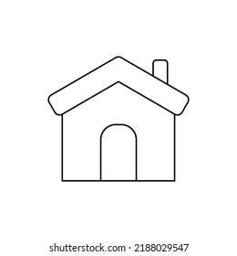Home icon for graphic design projects. Thin outline shape of house vector.