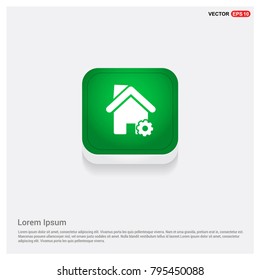 Home Icon Green Web Button