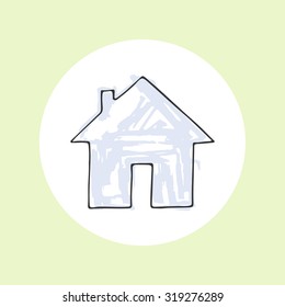Home icon. Hand drawn vector illustration for your design.