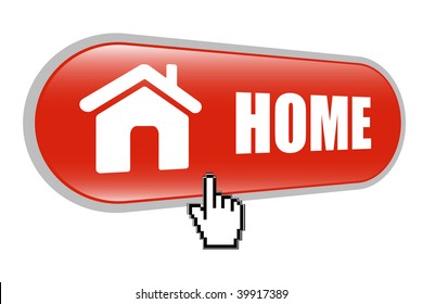 Home Icon with Hand Mouse Cursor