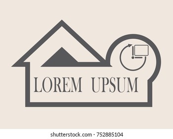 home icon has space for text isolated on background. 