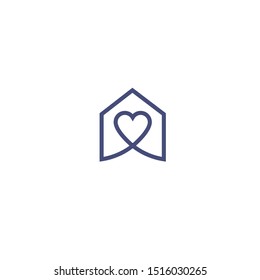 home icon with heart inside