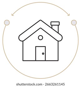 Ícone Home, Coração de Vida, Onde a Vida Começa, vetor