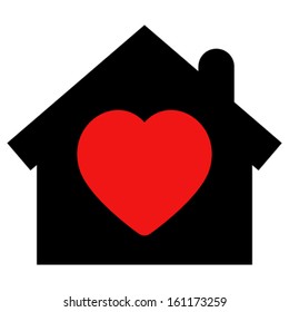 Home icon with heart shape