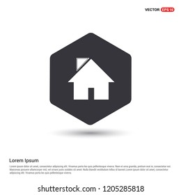 Home Icon Hexa White Background icon template - Free vector icon