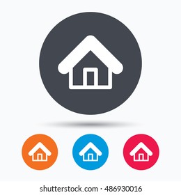 Home icon. House building sign.