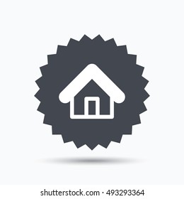 Home icon. House building sign.