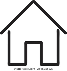 home icon house icon line art outline vector on a white background