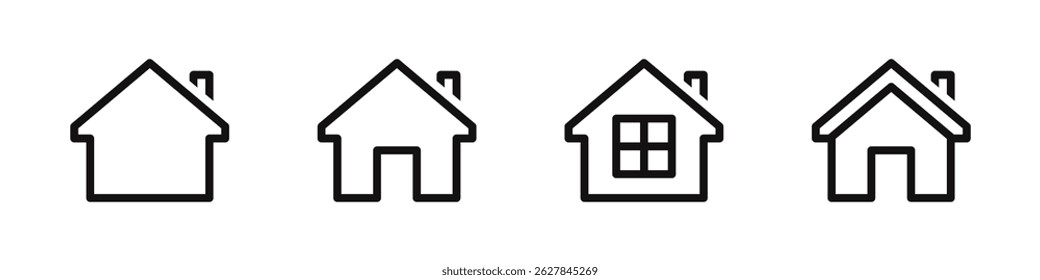 Home icon. House, real estate symbol. Vector illustration.