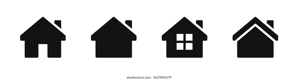 Home icon. House, real estate symbol. Vector illustration.