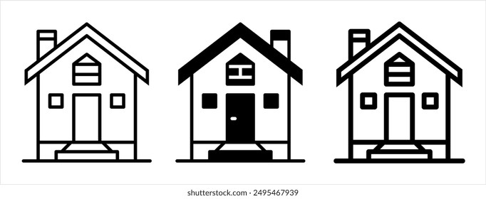 Startseite Symbol, Haus, Residenz, Villa, Immobilien Icon Vektorgrafik Illustration