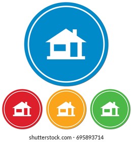 Home icon, house silhouette. Vector illustration