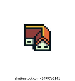 Home icon, house sticker, building pixel art design for logo, web, mobile app, badges and patches. Video game sprite. 8-bit. Isolated vector illustration.  