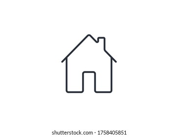 Home icon. House symbol illustration vector to be used in web applications. House flat pictogram isolated. Stay home. Line icon representing house for web site or digital apps. 