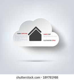 Home icon. House symbol. interface element. Cloud Computing.