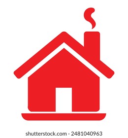 Home icon. House icon, home symbol, Vector isolated flat illustration. Red house line icon isolated on white background. Vector illustration.