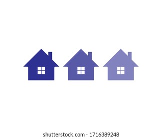 Real Estate Houses Logo Design Blue Stock Illustration 1491354857