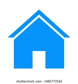 Home Icon. House Icon Vector in Flat Style. Blue Flat Home Icon. 