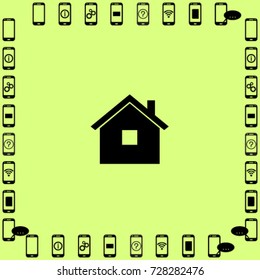 Home icon, house vector illustration