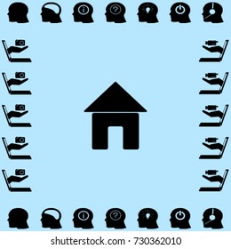 Home icon, house vector illustration