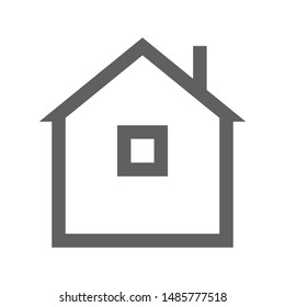 Home Icon. House Icon Vector in Outline Style. Line Design Home Icon. Simple House Icon. 