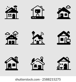 home icon, house icon vector, home symbol, flat home icon set