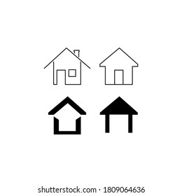 Home icon illustration. Perfect for residential products, for home-related products etc.