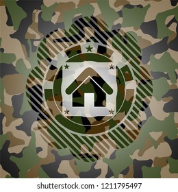 home icon inside camo texture