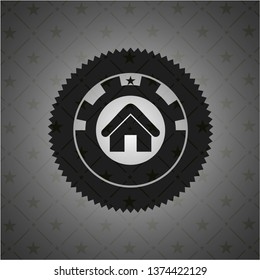 home icon inside dark emblem