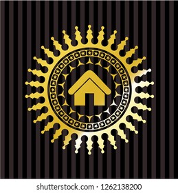 home icon inside gold badge