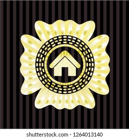 home icon inside golden badge