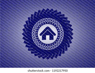 home icon inside jean background