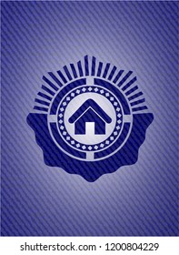 home icon inside jean background
