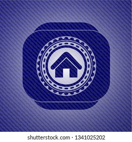 home icon inside jean background