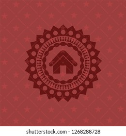 home icon inside red icon or emblem