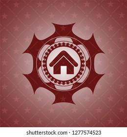 home icon inside red emblem