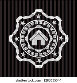 home icon inside silver badge