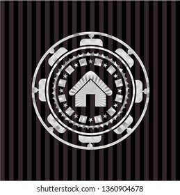 home icon inside silver emblem