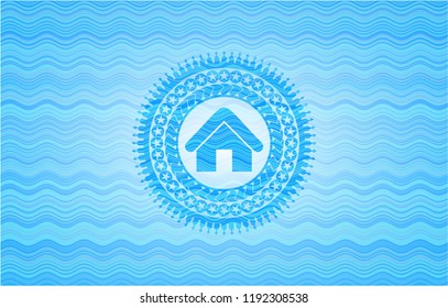 home icon inside water representation badge.