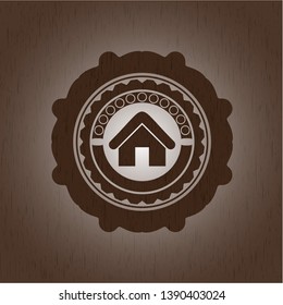 home icon inside wood signboards